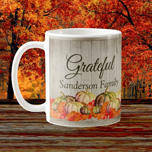 BOHO Watercolor Pumpkin Fall Thanksgiving  Coffee Mug
