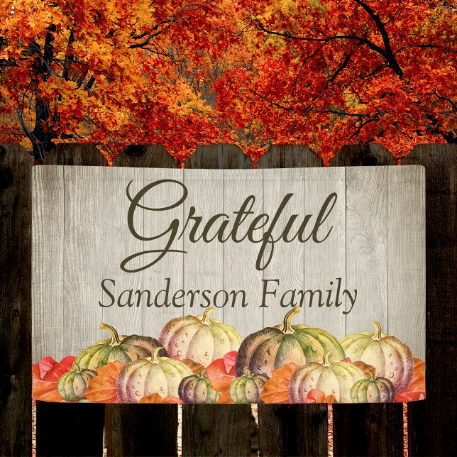 BOHO Watercolor Pumpkin Fall Thanksgiving Party Banner (Creator Uploaded)
