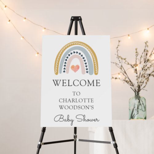 Boho Watercolor Rainbow Baby Shower  Foam Board