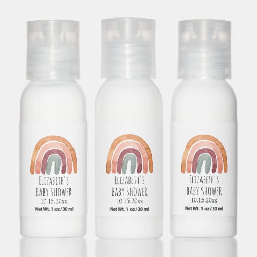 Boho Watercolor Rainbow Baby Shower  Hand Lotion