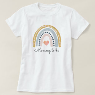 Boho Watercolor Rainbow Baby Shower Mommy To Be T-Shirt