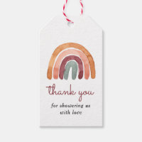 Boho Watercolor Rainbow Baby Shower Thank You    Gift Tags