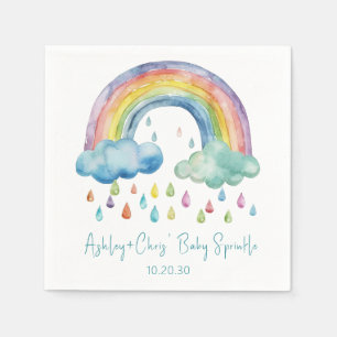 Boho Watercolor Rainbow Baby Sprinkle Napkins