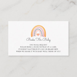 Boho Watercolor Rainbow Books For Baby Enclosure Card