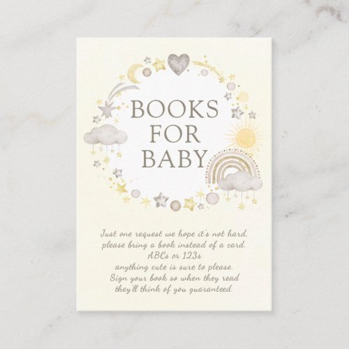 Boho Watercolor Rainbow Books for Baby Enclosure Card