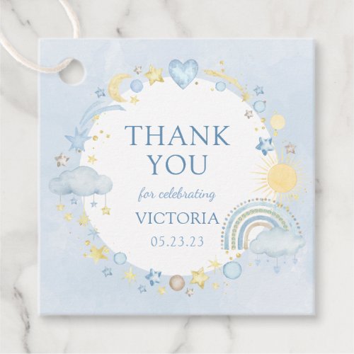 Boho Watercolor Rainbow Boy Baby Shower Favor Tags