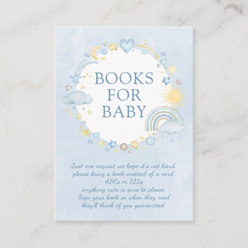 Boho Watercolor Rainbow Boy Books for Baby Enclosure Card