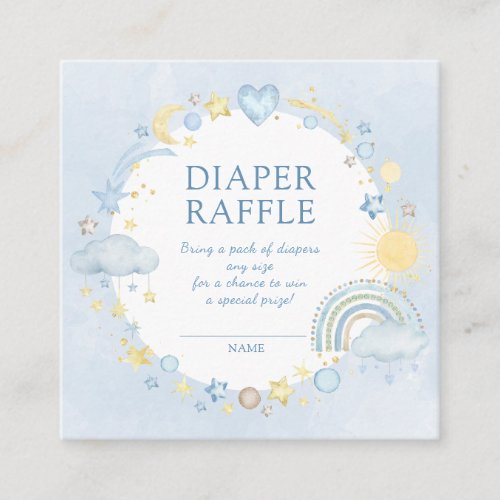 Boho Watercolor Rainbow Boy Diaper Raffle Enclosure Card