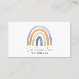 Boho Watercolor Rainbow Business Card