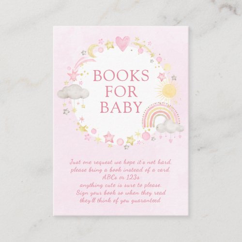 Boho Watercolor Rainbow Girl Books for Baby Enclosure Card