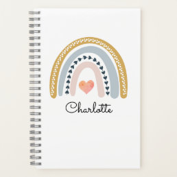 Boho Watercolor Rainbow Kid&#39;s Personalized  Notebo Notebook