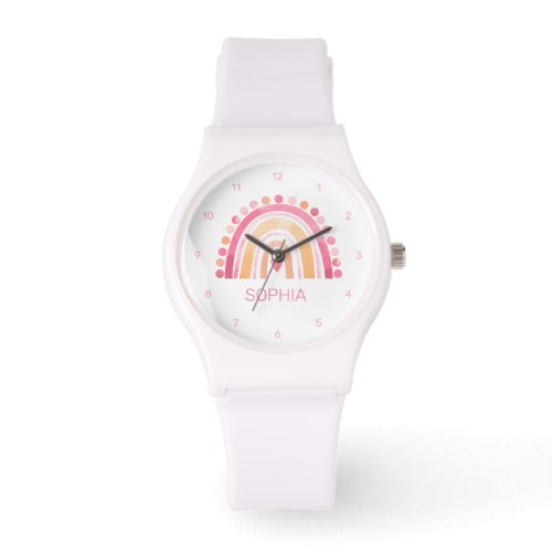 Boho Watercolor Rainbow Pink eWatch Watch