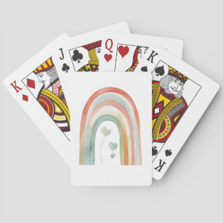 Boho Watercolor Rainbow Poker Cards