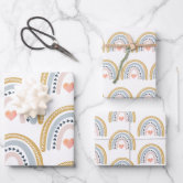 Earthy Boho Abstract Wavy Swirl Lines in Pastels Wrapping Paper