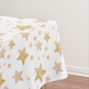 Boho Watercolor Star Baby Shower Tablecloth