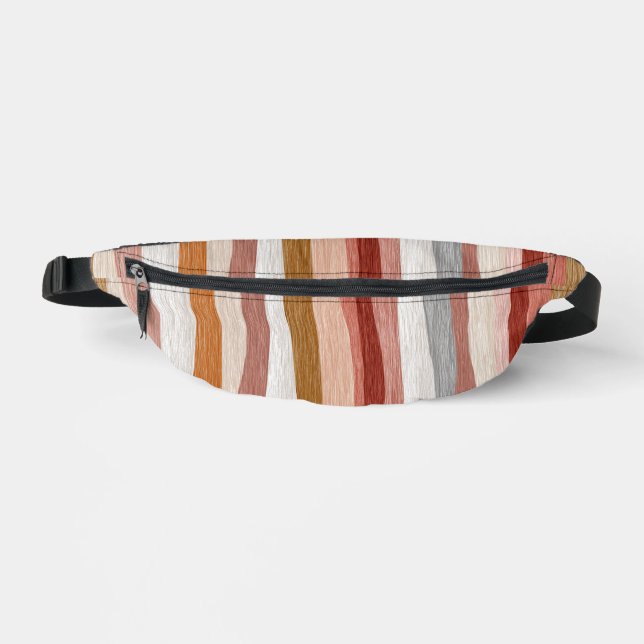 Boho Watercolor Stripes Pattern Fanny Pack (Front)