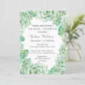 boho watercolor succulent Bridal Shower Invite (Standing Front)