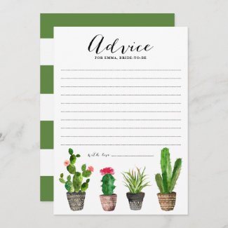 Boho Watercolor Succulents Advice for the Bride