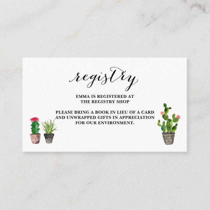 Registry Insert Bridal Or Baby Shower Invitation Zazzle Com
