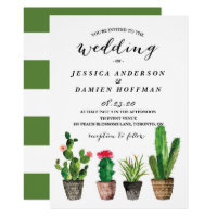 Boho Watercolor Succulents Wedding III Card
