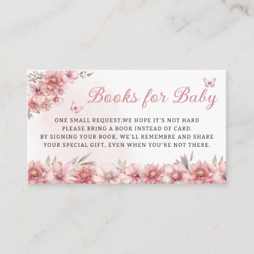 Boho Watercolor Teddy Bear Girl Books for Baby  Enclosure Card