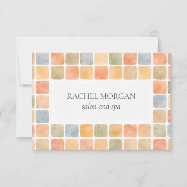 BOHO WATERCOLOR TILES WARM PASTEL gift card (Front)