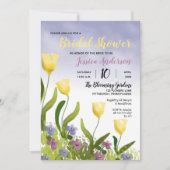 Boho Watercolor Tulips | Violets Bridal Shower Invitation (Front)