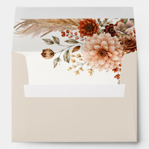 Boho Watercolor Wedding Envelope Warm Autumn