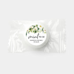 Boho Watercolor White Flowers Mint To Be Wedding Life Saver&#174; Mints