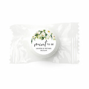 Boho Watercolor White Flowers Mint To Be Wedding Life Saver® Mints