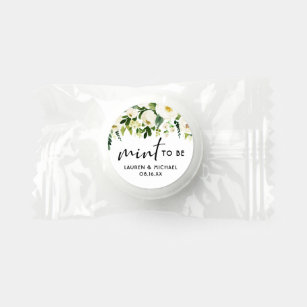 Boho Watercolor White Flowers Mint To Be Wedding Life Saver® Mints