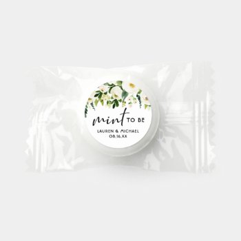 Boho Watercolor White Flowers Mint To Be Wedding Life Saver® Mints by misstallulah at Zazzle