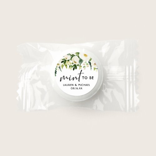 Boho Watercolor White Flowers Mint To Be Wedding Life Saver® Mints