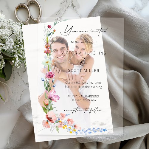 Boho Watercolor Wildflower Calligraphy Wedding