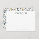 Boho Watercolor Wildflower Custom Bridal Shower  Thank You Card<br><div class="desc">Boho Aesthetic Watercolor Wildflower Custom Bridal Shower Thank You Card</div>