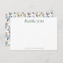 Boho Watercolor Wildflower Custom Bridal Shower  Thank You Card