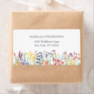 Boho Watercolor Wildflower Floral  Label