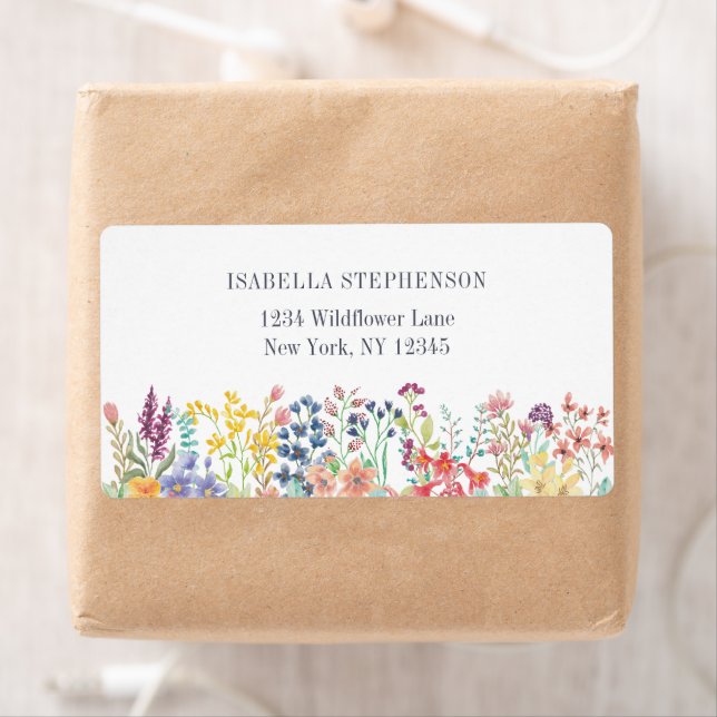 Boho Watercolor Wildflower Floral  Label (Insitu)