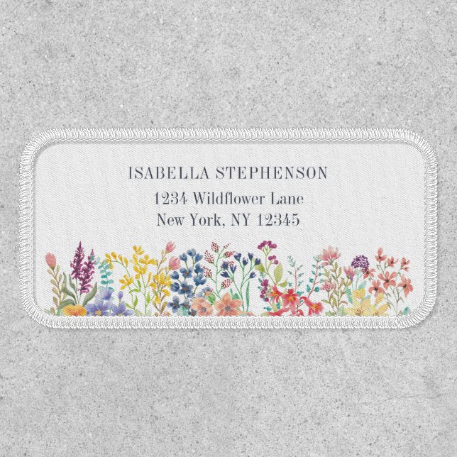 Boho Watercolor Wildflower Floral  Patch (Front)