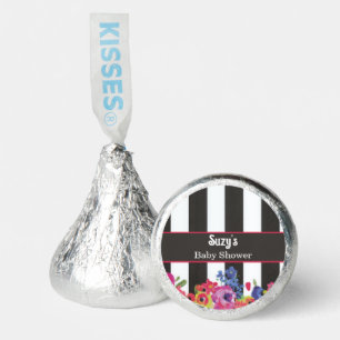 Boho Watercolor Wildflower Floral Pin Stripe Hershey®'s Kisses®