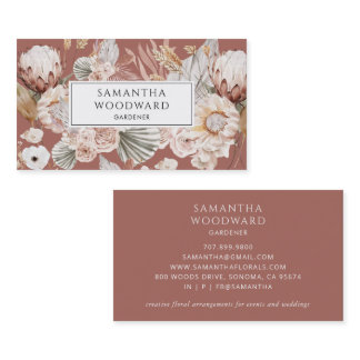 Boho Watercolor Wildflower Gardener Business Cards