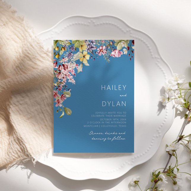 Boho Watercolor Wildflower Meadow Wedding Invitation (Creator Uploaded)