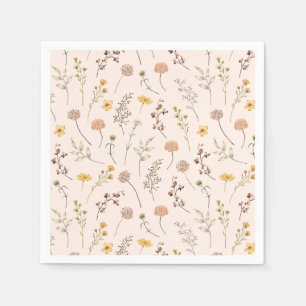Boho Watercolor Wildflower Napkins