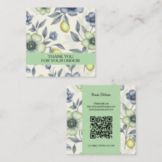 Boho Watercolor Wildflower Thank you card