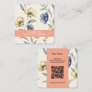 Boho Watercolor Wildflower Thank you card