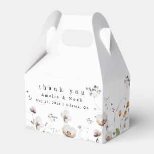 Boho Watercolor Wildflower Wedding Favor Box