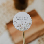 Boho Watercolor Wildflower Wedding Favor Sticker<br><div class="desc">This is a watercolor wildflower wedding favor bag featuring beautiful wildflower elements and an elegant font. Edit all wording and all colors* on this wedding program template. * the color of the watercolor florals are not editable // For matching items, please visit the "ASHE" collection in the Sincerely By Nicole...</div>