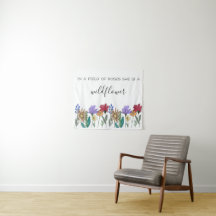 Boho Watercolor Wildflowers “In a field of roses…”