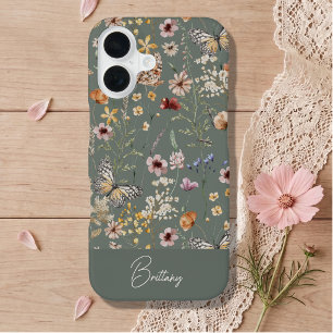 Boho Watercolor Wildflowers iPhone 16 Case
