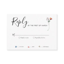 Boho Watercolor Wildflowers RSVP